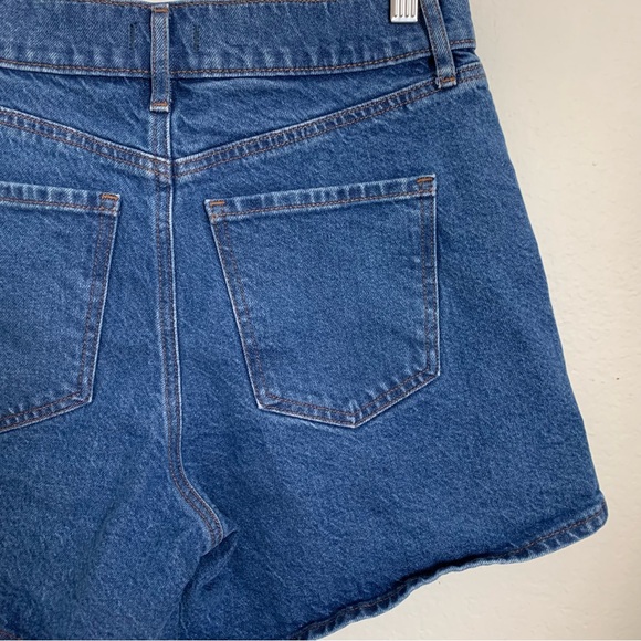 Express Dad Short High Rise Stretch Size 8 Dark Blue Wash 5 Pocket Denim - Picture 10 of 10